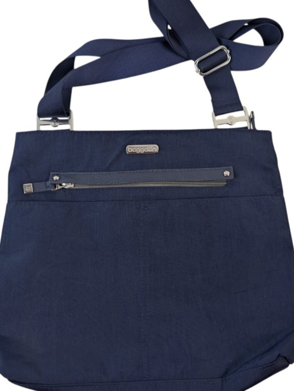 Baggallini Crossbody Shoulder Bag Purse Navy Blue Nylon Zippers and Pockets New